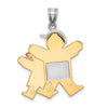 14k Tri-color The Kids Big Boy and Little Girl Engravable Joy Charm