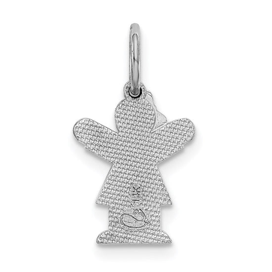 14k White Gold The Kids Mini Girl Love Charm