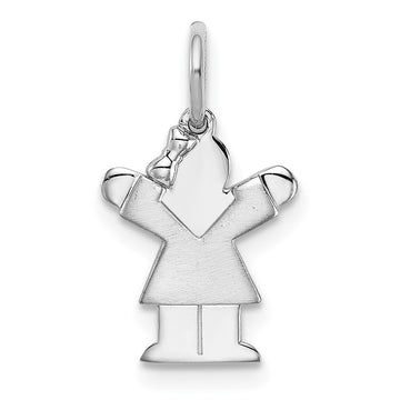 14k White Gold The Kids Mini Girl Love Charm