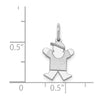 14k White Gold The Kids Mini Boy Joy Charm