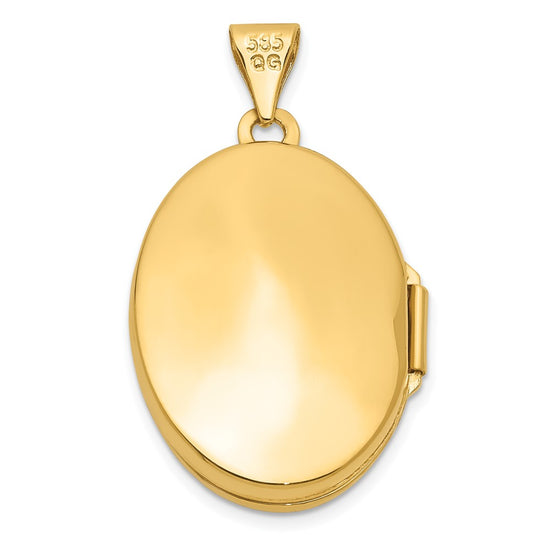 Gold Polished Flower Oval Lockets