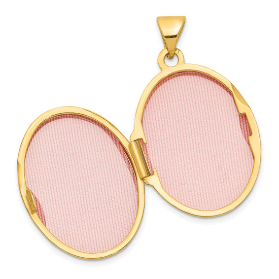 Gold Polished Flower Oval Lockets