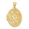 Gold Polished Flower Oval Lockets