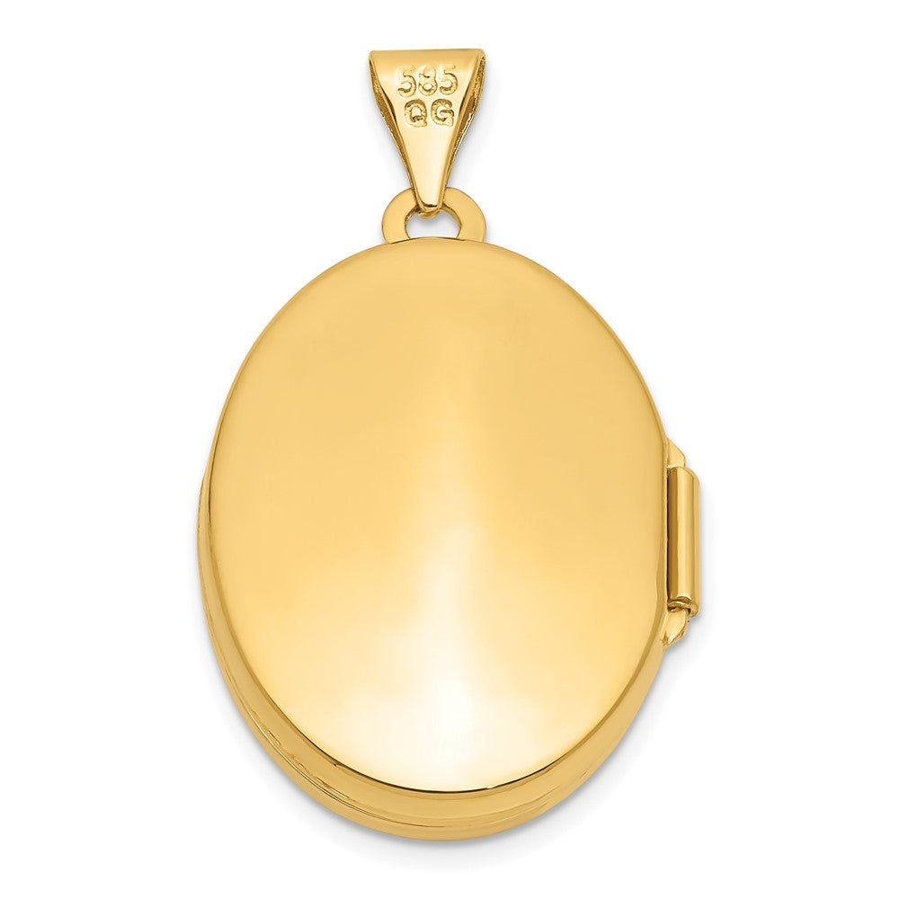 14k Polished Plain 21mm Oval Locket