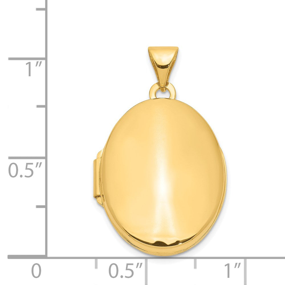 14k Polished Plain 21mm Oval Locket