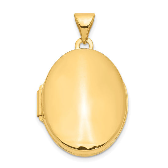 14k Polished Plain 21mm Oval Locket
