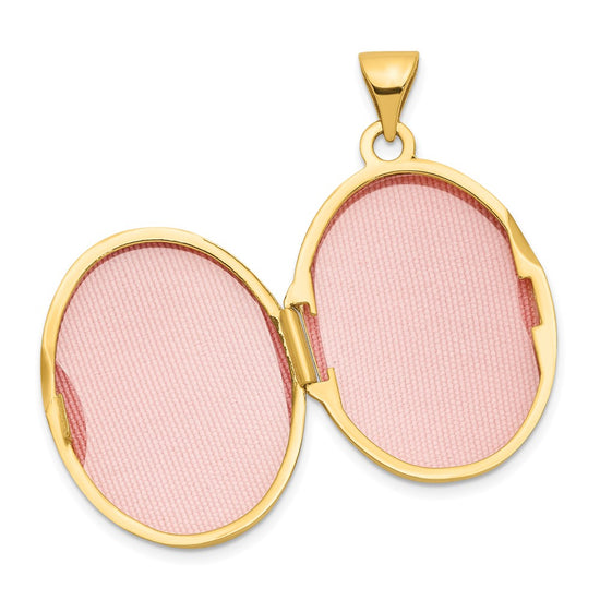 14k Floral Border 21mm Oval Locket