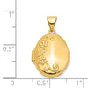 14k Floral 17mm Oval Locket