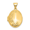 14k Floral 17mm Oval Locket