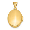 14k Polished Plain 17mm Oval Locket