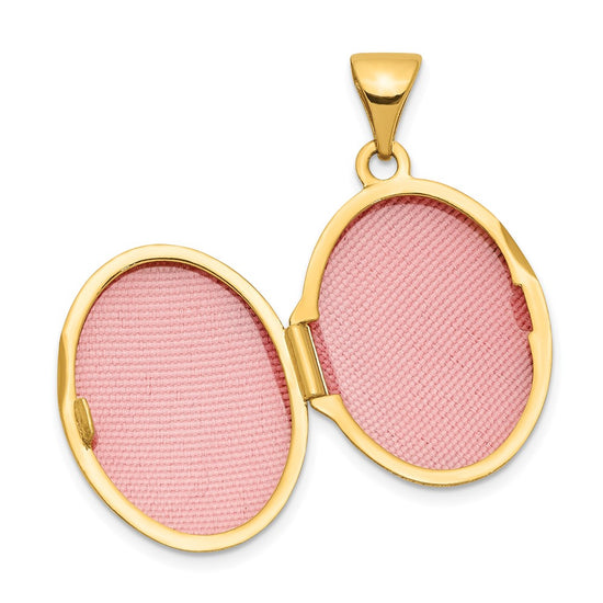 14k Polished Plain 17mm Oval Locket
