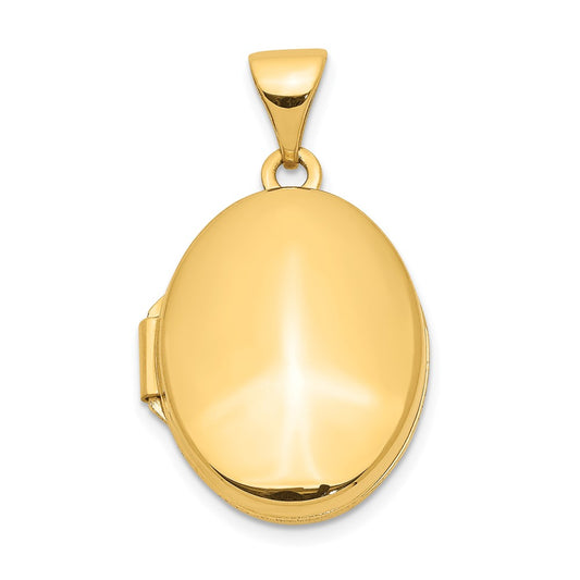 14k Polished Plain 17mm Oval Locket