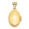 14k Polished Plain 13mm Oval Locket