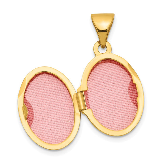 14k Polished Plain 13mm Oval Locket