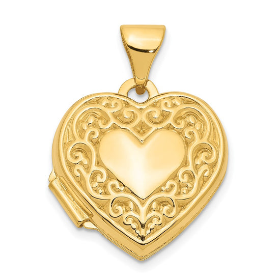 Gold Polished Heart Lockets