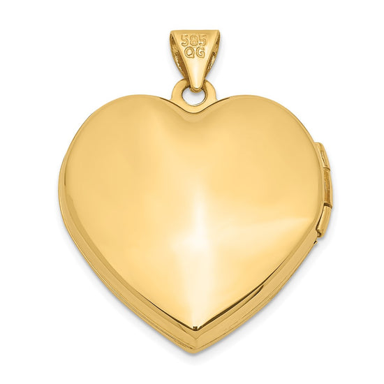 14k with White Rhodium Floral 21mm Heart Locket