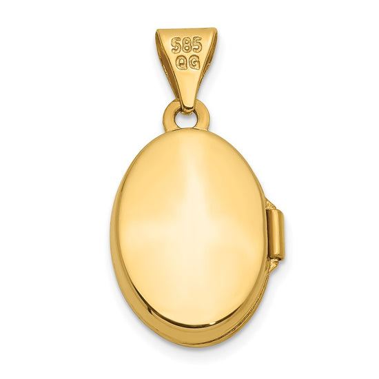 14k Diamond Star 13mm Oval Locket