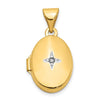 14k Diamond Star 13mm Oval Locket