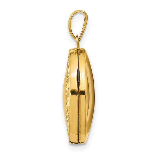 14k Scalloped Border 17mm Oval Locket
