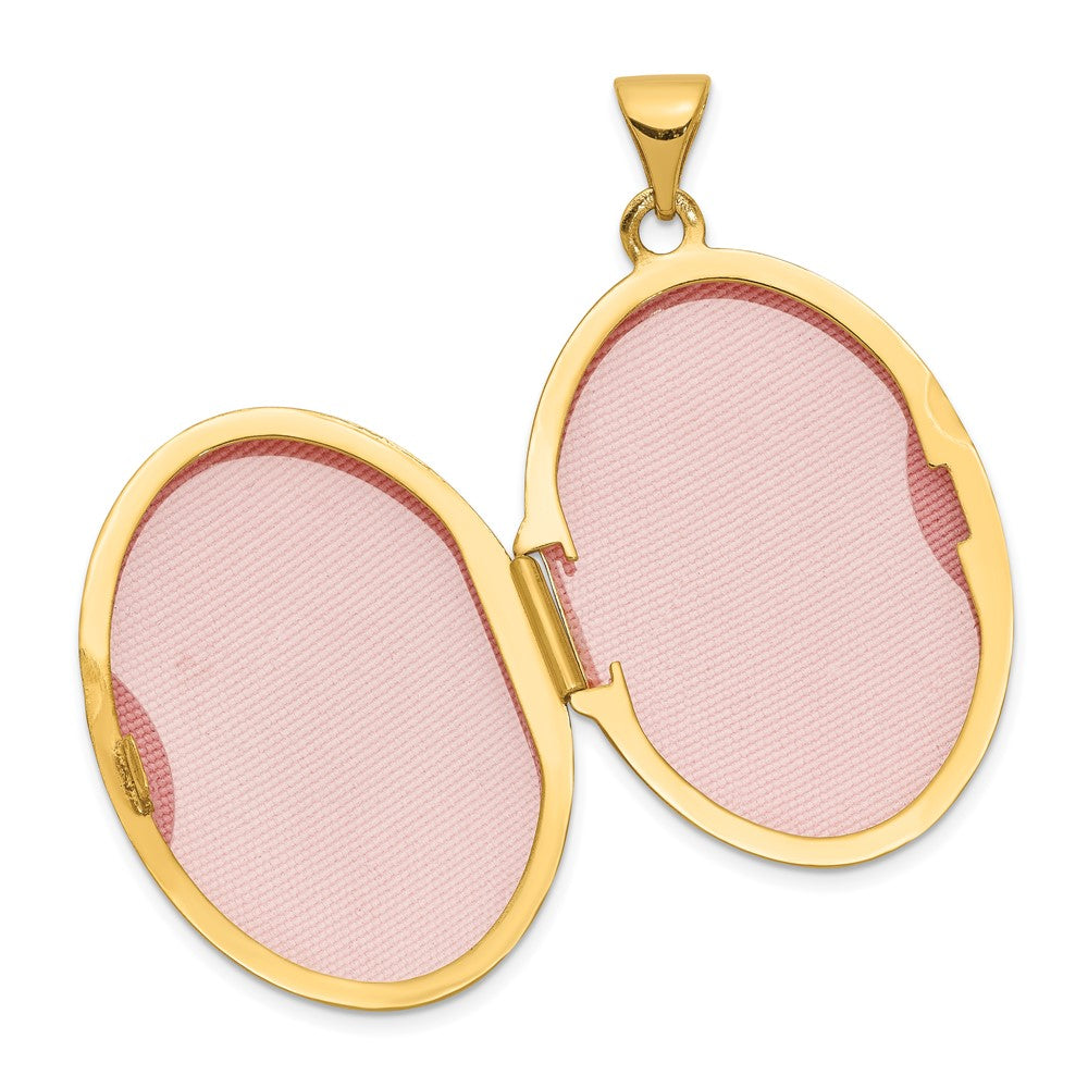 14k Polished Domed Plain 26mm Oval Locket