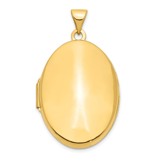 14k Polished Domed Plain 26mm Oval Locket