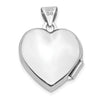 14k White Gold Polished Scrolled 15mm Heart Locket