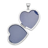 14k White Gold Scallop Design 21mm Heart Locket