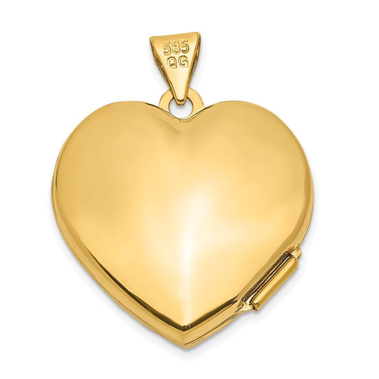 14k Scallop Design 21mm Heart Locket