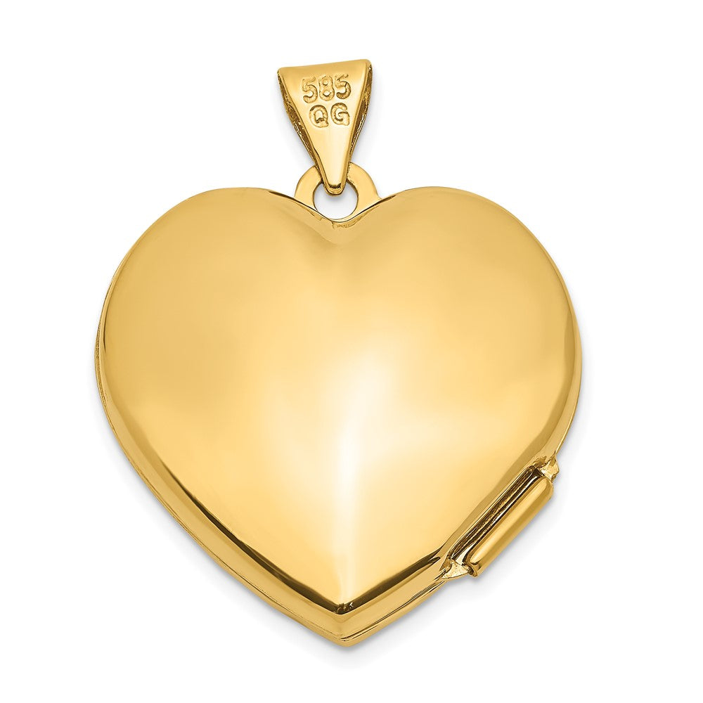 14k Scallop Design 21mm Heart Locket