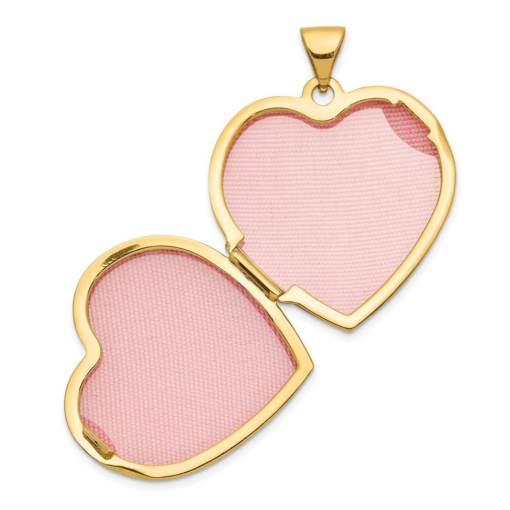 14k Scallop Design 21mm Heart Locket