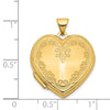 14k Scallop Design 21mm Heart Locket