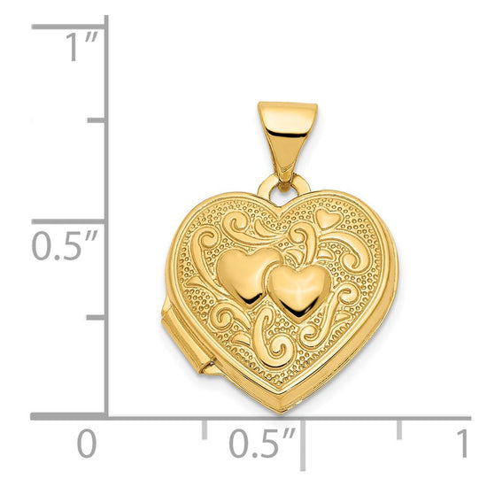 Gold Polished Double Heart Lockets