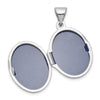 14k White Gold Polished Plain 17mm Oval Locket