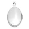 14k White Gold Polished Domed Plain 26mm Oval Locket