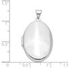 14k White Gold Polished Domed Plain 26mm Oval Locket