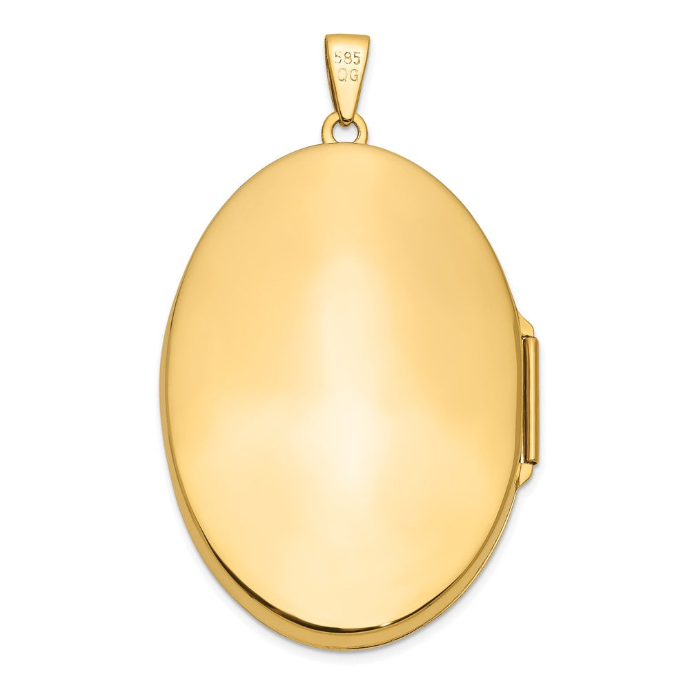 14k Half Swirl Design Heavy Weight 38mm Oval Locket