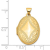 14k Diamond-shaped Design 21mm Oval Locket