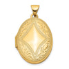 14k Diamond-shaped Design 21mm Oval Locket