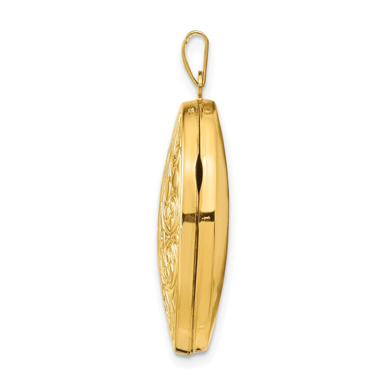 14k Scroll Design 26mm Oval Locket