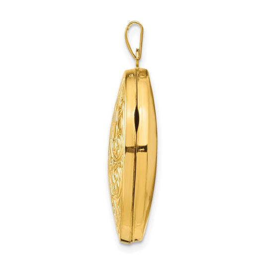 14k Scroll Design 26mm Oval Locket