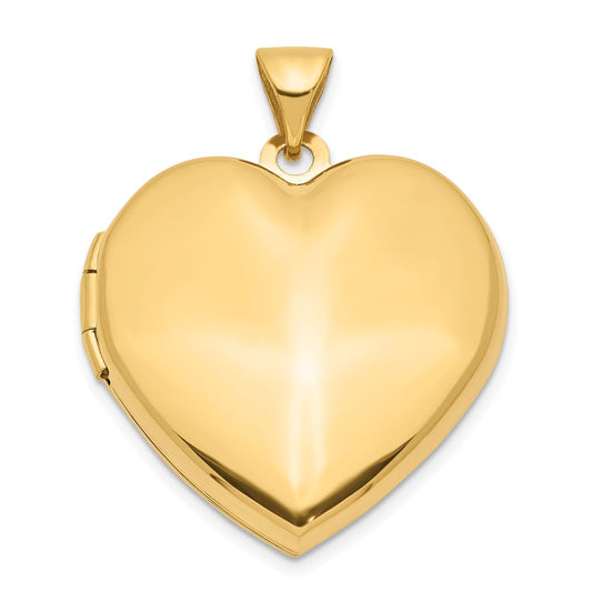 14k Polished Domed 21mm Heart Family Locket Holds 4 Photos