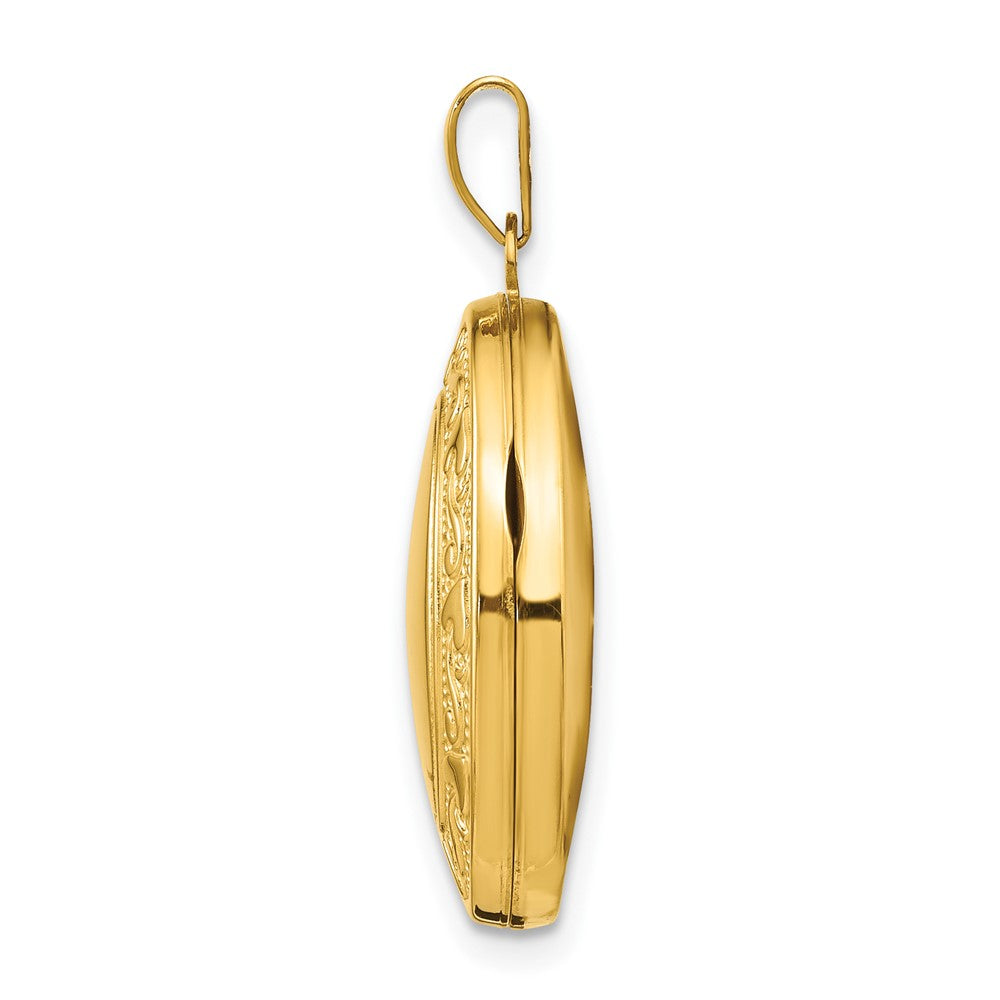 14k Heart Border 21mm Oval Locket
