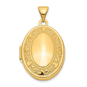 14k Heart Border 21mm Oval Locket