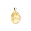 14k with White Rhodium Footprints Poem on Reverse 17mm Oval Locket
