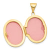 14k with White Rhodium Footprints Poem on Reverse 17mm Oval Locket