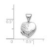 14k White Gold Floral 10mm Heart Locket
