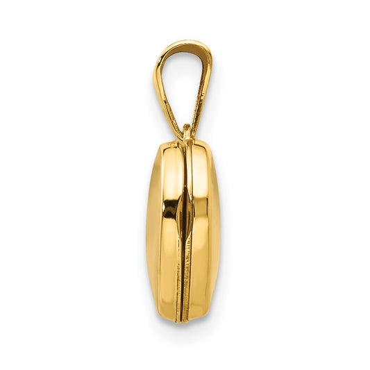 14k Polished Plain 10mm Heart Locket