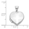 14k White Gold Polished Plain 15mm Heart Locket