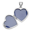 14k White Gold Polished Floral Reverses to LOVE YOU ALWAYS Script 15mm Heart Locket