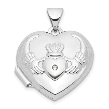 Gold Polished Claddagh Heart Lockets